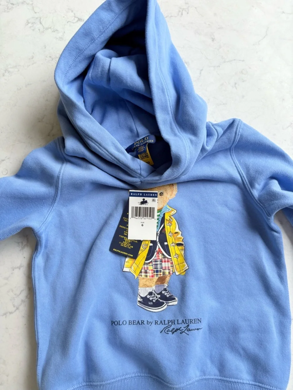 Ralph Lauren Light Blue Polo Bear Hoodie for Kids